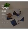 Blue & Gold Mdf Wood Square (Set of 6) Coasters