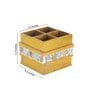 Blue & Gold Mdf Wood Square 1 Pcs Cutlery Holder