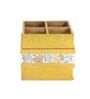 Blue & Gold Mdf Wood Square 1 Pcs Cutlery Holder