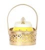 Blue & Gold Metal Cake Platter WIth Knife & Server