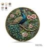 Blue & Gold Peacock Round Wall Art 15 Inch