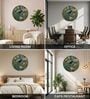 Blue & Gold Peacock Round Wall Art 15 Inch