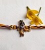 Blue & Gold Premium Krishna Handmade Rakhi With Anchor Non-Bleeding Cotton Thread