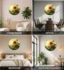 Blue & Gold Sunflower Round Wall Art 15 Inch