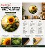 Blue & Gold Sunflower Round Wall Art 15 Inch
