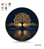 Blue & Gold Tree Round Wall Art 15 Inch
