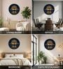 Blue & Gold Tree Round Wall Art 15 Inch