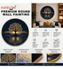 Blue & Gold Tree Round Wall Art 15 Inch