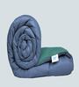 Blue And Green Microfiber Solid Reversible 150 GSM Double Bed Comforter