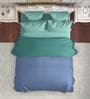 Blue And Green Microfiber Solid Reversible 150 GSM Single Bed Comforter
