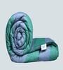 Blue And Green Microfiber Stripe Reversible 150 GSM Double Bed Comforter