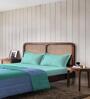Blue And Green Microfiber Stripe Reversible 150 GSM Double Bed Comforter