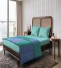 Blue And Green Microfiber Stripe Reversible 150 GSM Double Bed Comforter