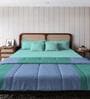 Blue And Green Microfiber Stripe Reversible 150 GSM Double Bed Comforter