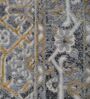 Blue & Grey Abstract PP Heatset & Shrink Polyester 3 x 5 Feet  Machine -Made Carpet