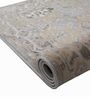 Blue & Grey Abstract PP Heatset & Shrink Polyester 3 x 5 Feet  Machine -Made Carpet