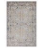 Blue & Grey Abstract PP Heatset & Shrink Polyester 3 x 5 Feet  Machine -Made Carpet
