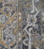 Blue & Grey Abstract PP Heatset & Shrink Polyester 5 x 7 Feet  Machine -Made Carpet