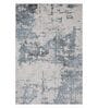 Blue & Grey Abstract PP Heatset & Shrink Polyester 6 x 9 Feet  Machine -Made Carpet
