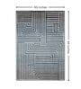 Blue & Grey Geometric PP Heatset & Shrink Polyester 5 x 7 Feet  Machine -Made Carpet