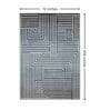 Blue & Grey Geometric PP Heatset & Shrink Polyester 6 x 9 Feet  Machine -Made Carpet