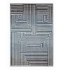 Blue & Grey Geometric PP Heatset & Shrink Polyester 6 x 9 Feet  Machine -Made Carpet