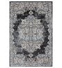 Blue & Grey Traditional PP Heatset & Shrink Polyester 3 x 5 Feet  Machine -Made Carpet
