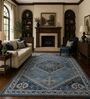 Blue & Grey Traditional PP Heatset 3 x 5 Feet  Machine -Made Carpet