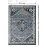 Blue & Grey Traditional PP Heatset 3 x 5 Feet  Machine -Made Carpet