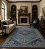 Blue & Grey Traditional PP Heatset 5 x 7 Feet  Machine -Made Carpet