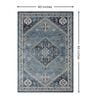 Blue & Grey Traditional PP Heatset 5 x 7 Feet  Machine -Made Carpet