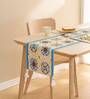 Blue & Mustard Mediterranean Style Table Runner with Tassels