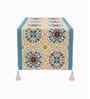 Blue & Mustard Mediterranean Style Table Runner with Tassels