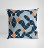 Blue & Orange Microfiber Abstract 16X16 Inches Cushion Covers Set Of 5