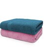 Blue & Pink Anatolia Solid 500 GSM Cotton  Bath Towel