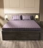 Blue & Purple 144TC Cotton Flat Super King Bedsheet with 2 Pillow Covers