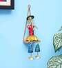 Blue & Red Handpainted Musician Doll Metal Wall Art