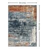 Blue & Rust Abstract PP Heatset 3 x 5 Feet  Machine -Made Carpet