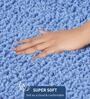 Blue & Silver Absorbent and Quick-Dry Polyester Bath Mats 38x58 cm