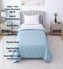 Blue & White Cotton Floral 350 GSM Single Bed Reversible Dohar