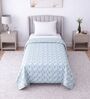 Blue & White Cotton Floral 350 GSM Single Bed Reversible Dohar