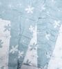 Blue & White Cotton Floral 350 GSM Single Bed Reversible Dohar