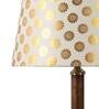 Blue & White Fabric Shade Table Lamp With Copper Base