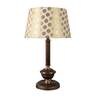 Blue & White Fabric Shade Table Lamp With Copper Base