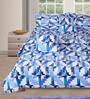Blue & White Geometric 210 TC Cotton 6 Pieces Bedding Set Collection