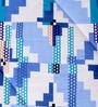 Blue & White Geometric 210 TC Cotton 6 Pieces Bedding Set Collection