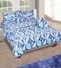 Blue & White Geometric 210 TC Cotton 6 Pieces Bedding Set Collection