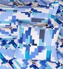 Blue & White Geometric 210 TC Cotton 6 Pieces Bedding Set Collection