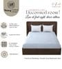 Blue & White Glace Cotton Self Design Elastic Fitted King Bedsheet With 2 Pillow Covers