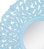 Blue & White Mdf Decorative And Handcrafted Wall Mirror